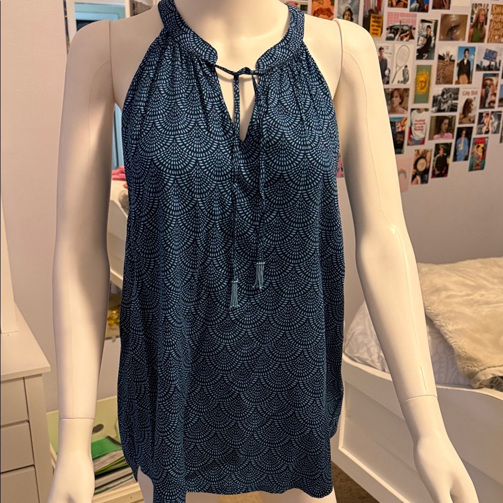 Escapada Blue Patterned Halter Top
